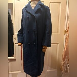 Elegant 1960’s Blue Cashmere Women's Coat